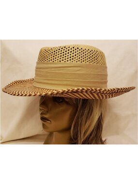 SONNI San Francisco Women's Woven Wide Brim Sun Hat One Size Natural Fiber Blend